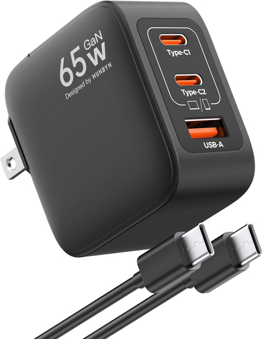 65W MUNBYN GaN Charger: Fast Charging for All Devices