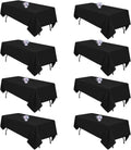 8 Pack Black Tablecloths 60x102 in for 6 ft Rectangle Tables - Value