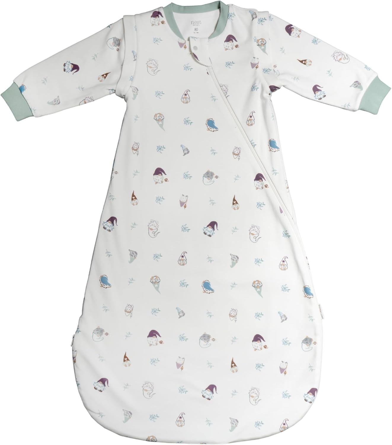 Organic Cotton Removable Long Sleeve Sleep Bag for Sensitive Skin