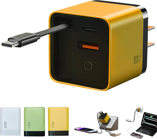 Tobre 3 in 1 GaN Charger for iPhone 17 with Retractable Cable