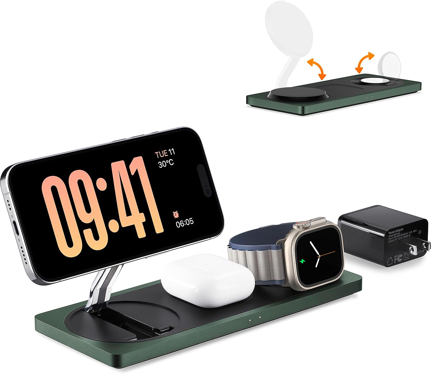 3-in-1 Charging Station for Apple Devices: Magsafe Charger Stand
