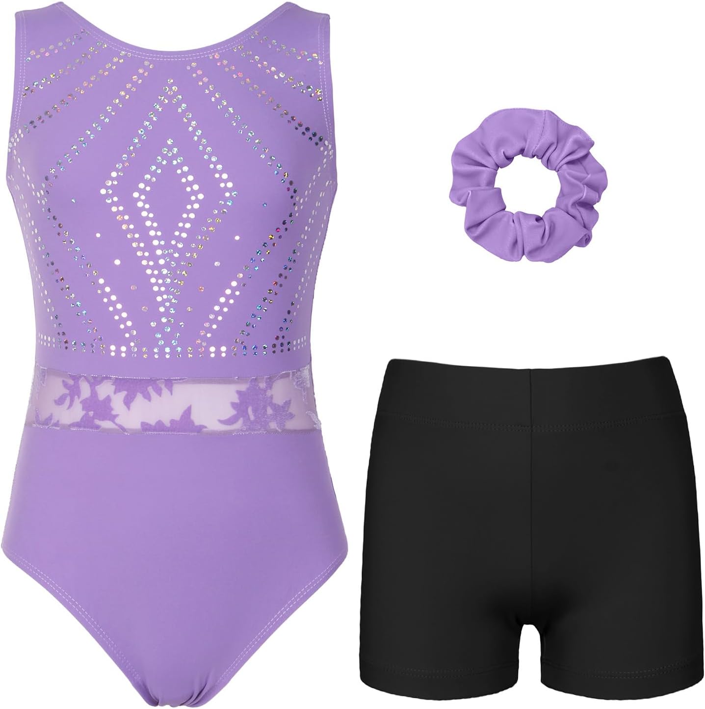 Gymnastics Leotards for Girls and Adults with Shorts Set