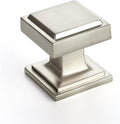 Brushed Nickel Square Kitchen Cabinet Knobs 30 Pack - Durable Modern