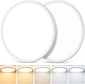 2-Pack 16.5 in LED Flush Mount Ceiling Lights - Ultra Thin 5CCT