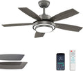 Ceiling Fans with Lights and Remote Control 42in Grey - Quiet DC Motor