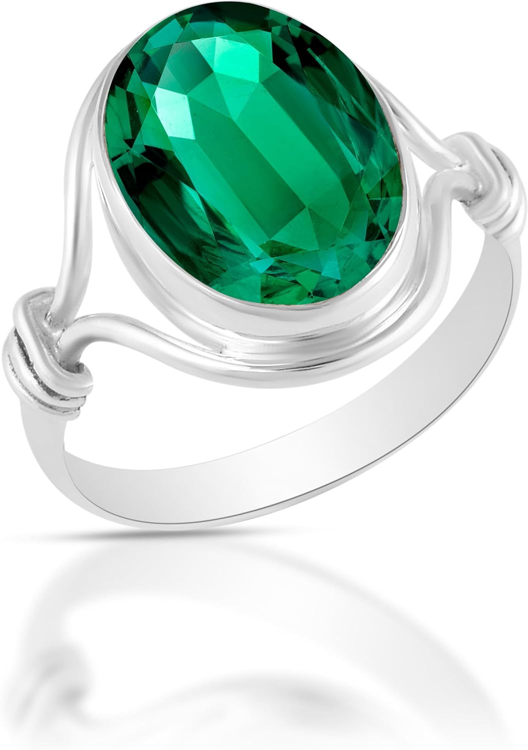 Solid 925 Sterling Silver Ring with Natural Gemstone Elegance