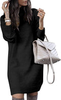 Women Turtleneck Sweater Dress Oversized Knit Pullover - Cozy Style