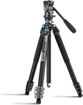 Carbon Fiber Travel Tripod with Fluid Head - Lightweight 60in Travel