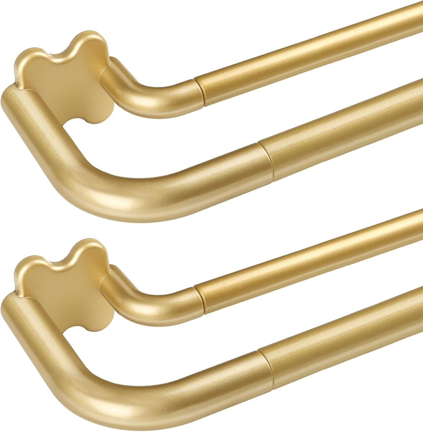 2 Pack Gold Blackout Double Curtain Rods Set for Home Decor