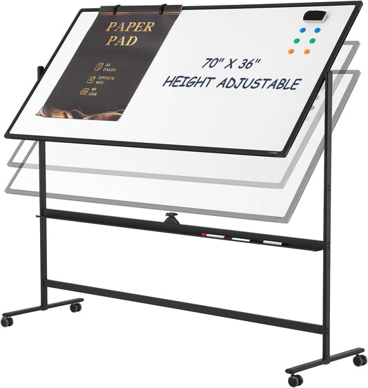 Dry Erase Whiteboard Easel on Wheels for Home Office Use