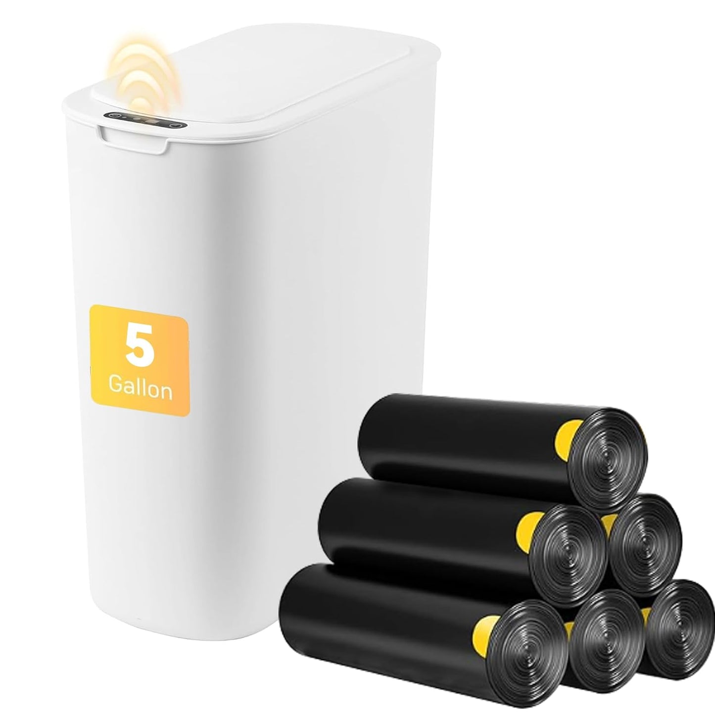 Touchless Automatic Bathroom Trash Can with Lid for Home Use