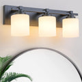 3 Light Modern Bathroom Light Fixtures Over Mirror - Black Vanity