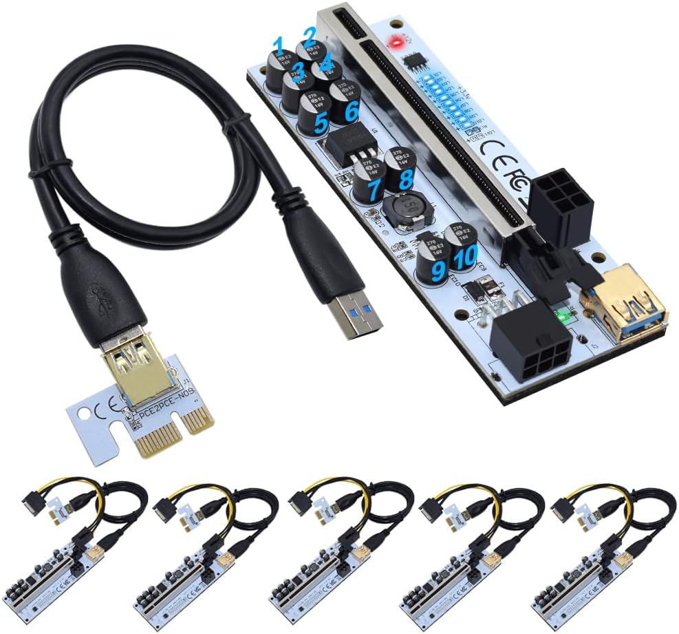 Mining Riser Card VER012 MAX USB 3.0 PCI-E Risers for GPU Rigs