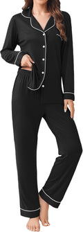 Ekouaer Womens Pajamas Set 2 Piece Button Down Pjs - Soft Sleepwear