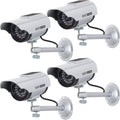 Solar Dummy CCTV Camera 4-Pack - Simulated Security with LED Alert