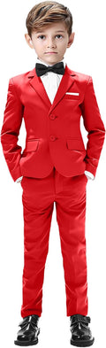 Boys Suits 5 Pieces Slim Fit Blazer Pants Black Blue Outfit Suit strap