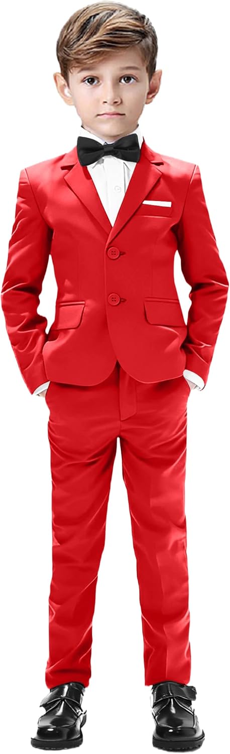 Boys Suits 5 Pieces Slim Fit Blazer Pants for Weddings and Events