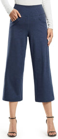 Wide Leg Yoga Capri Pants for Women - Cropped with Pockets