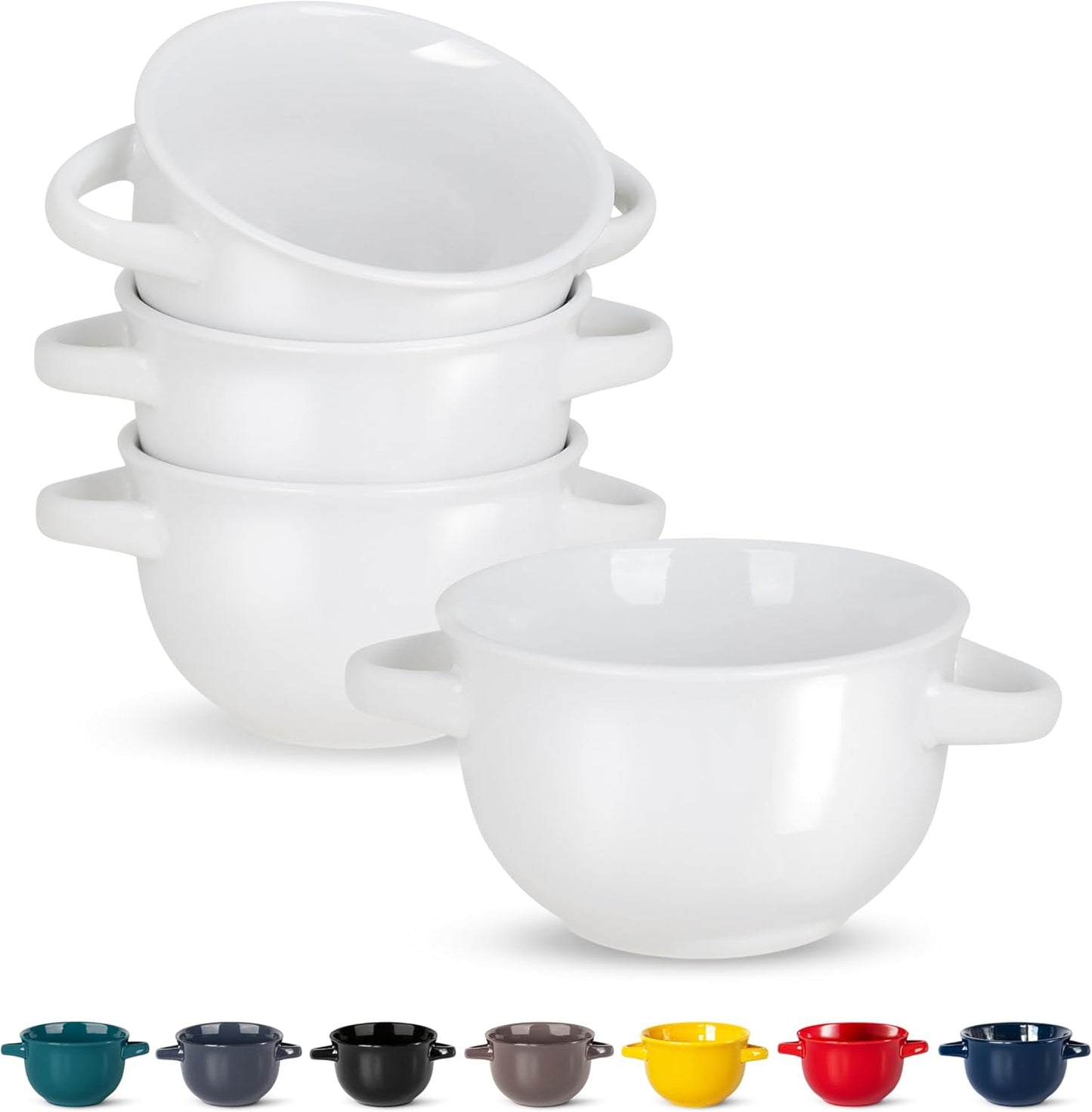 KooK Soup Bowls for French Onion and More - Set of 4