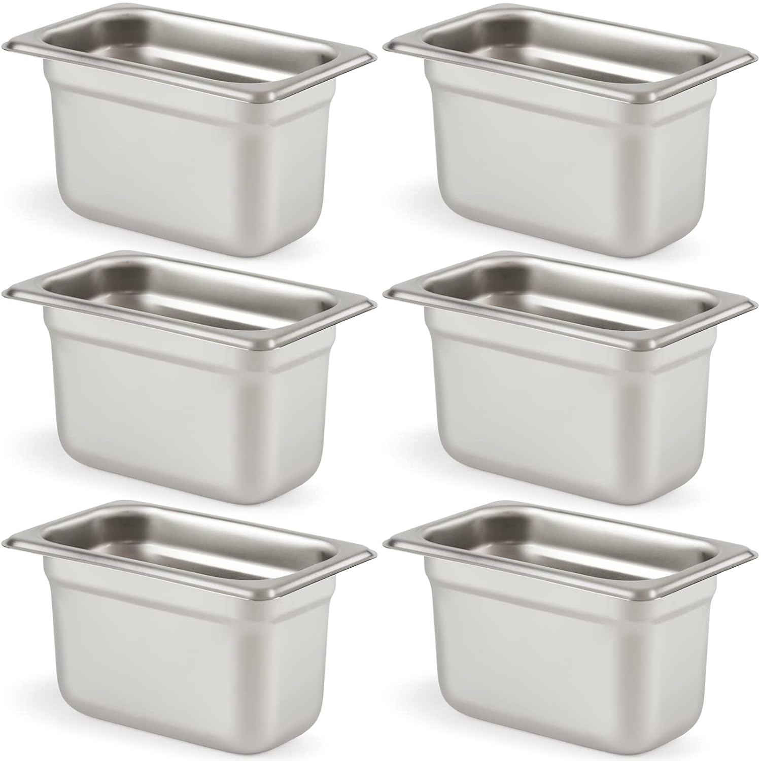 CURTA 6 Pack Anti-Jam Hotel Pans for Food Storage and Serving