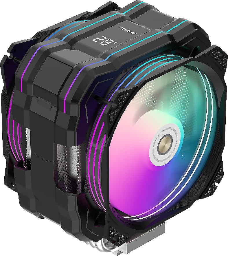 ALSEYE M120D Plus Black CPU Cooler with Temperature Display