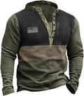 Mens Tactical Fleece Pullover American Flag - Warm, Soft Fit