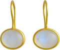 Citrine Gold Plated Sterling Silver Drop Earrings - Dainty Sunshine