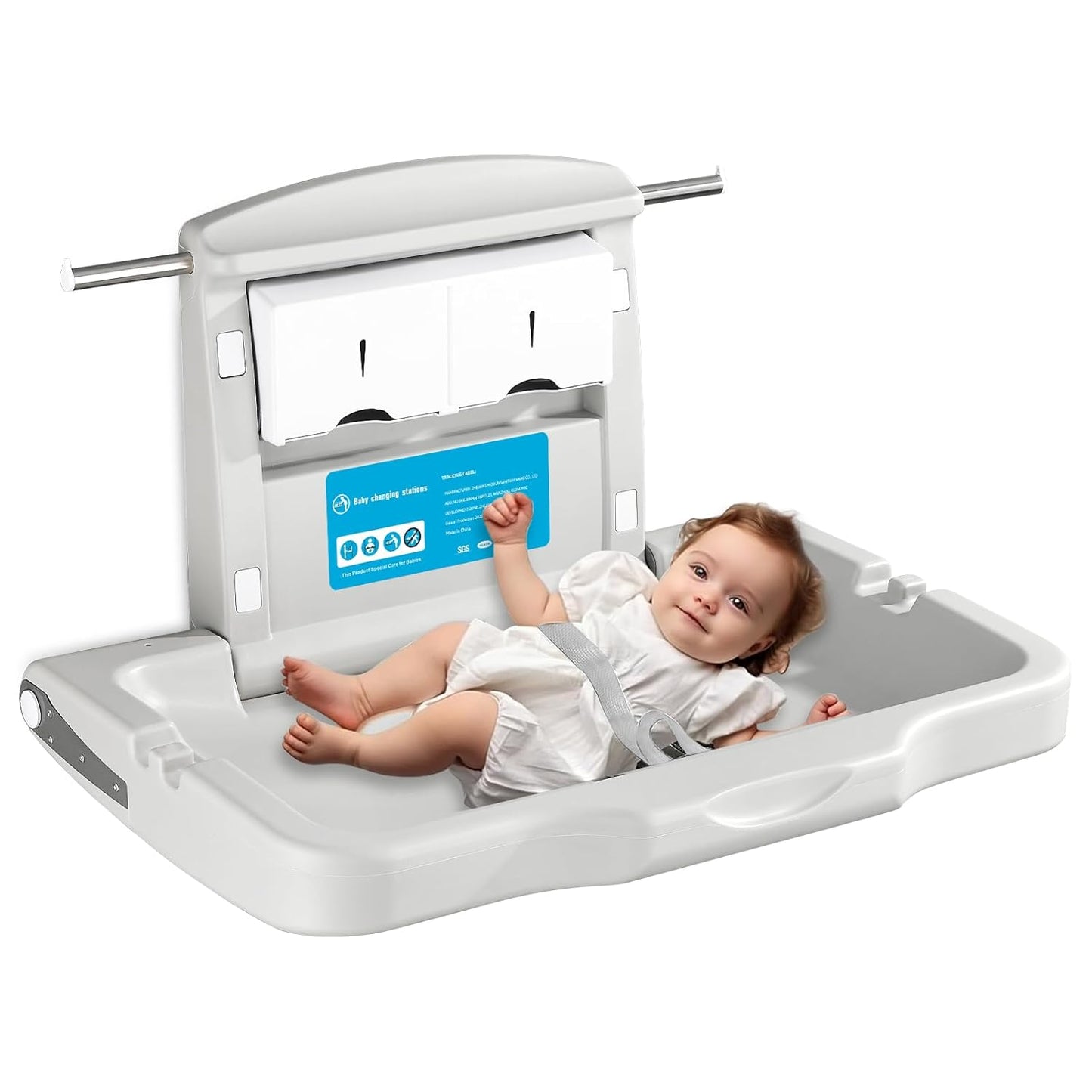 Baby Changing Station Wall Mounted for Safe and Easy Diaper Changes