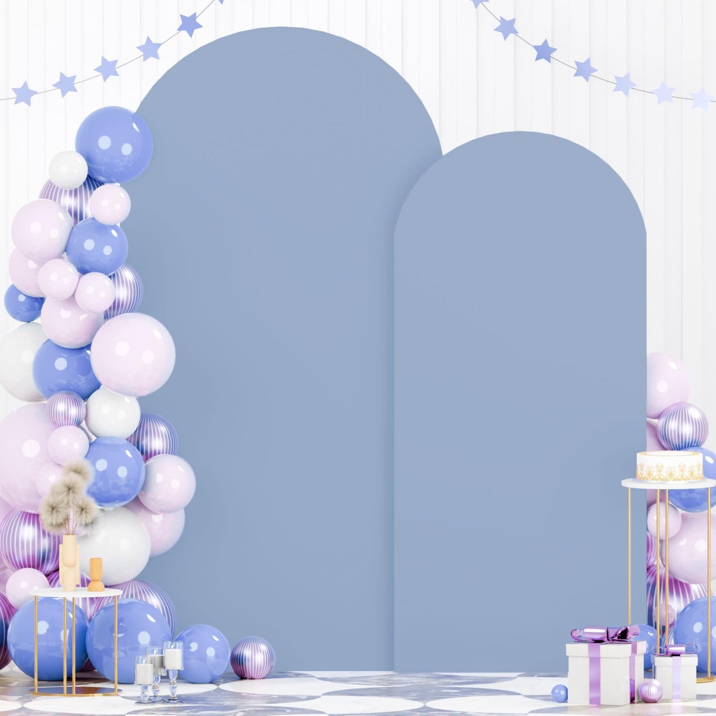 Dusty Blue Arch Covers Set of 2 for Wedding and Party Decor