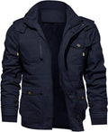 Men's Winter Cotton Jacket with Fleece Lining - Heavy Windproof Coat