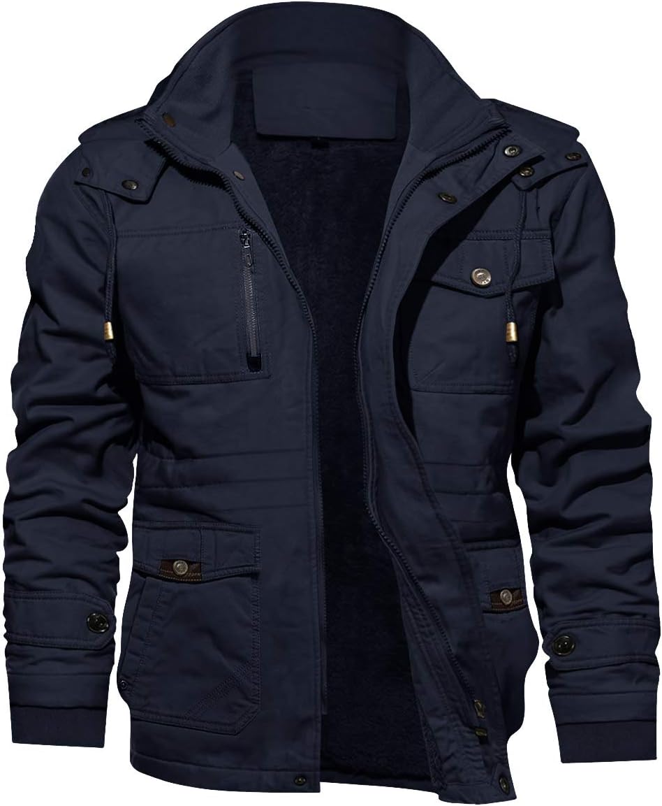 TACVASEN Men's Winter Jacket: Warm Fleece Lined Cargo Coat