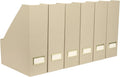 Foldable Magazine File Holders Taupe Set of 6 - Space-Saving