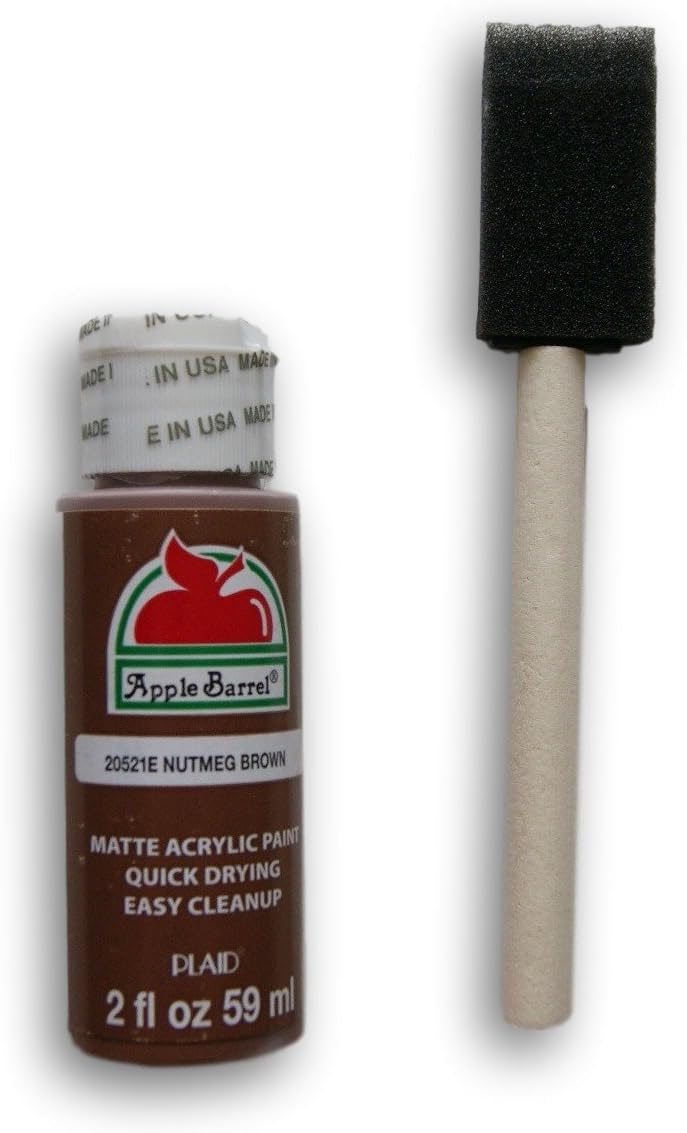 Apple Barrel Nutmeg Brown Paint Set + Foam Brush