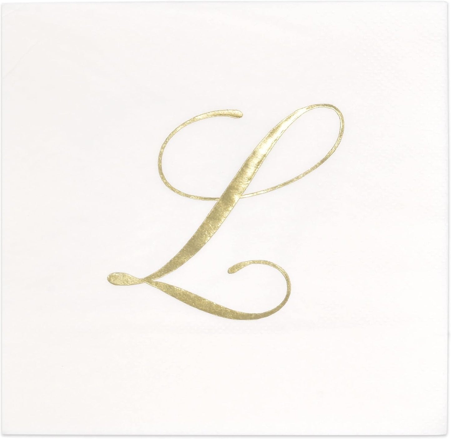 Pack of 100 Gold Monogram Cocktail Napkins - Elegant Metallic Design