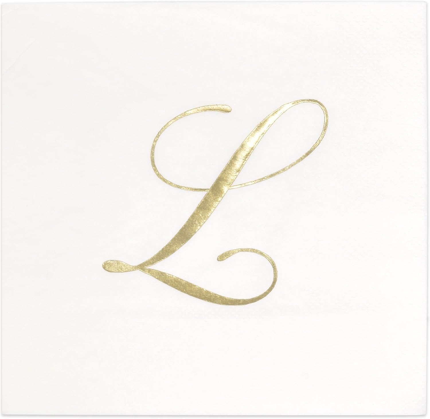 Pack of 100 Gold Monogram Cocktail Napkins - Elegant Metallic Design