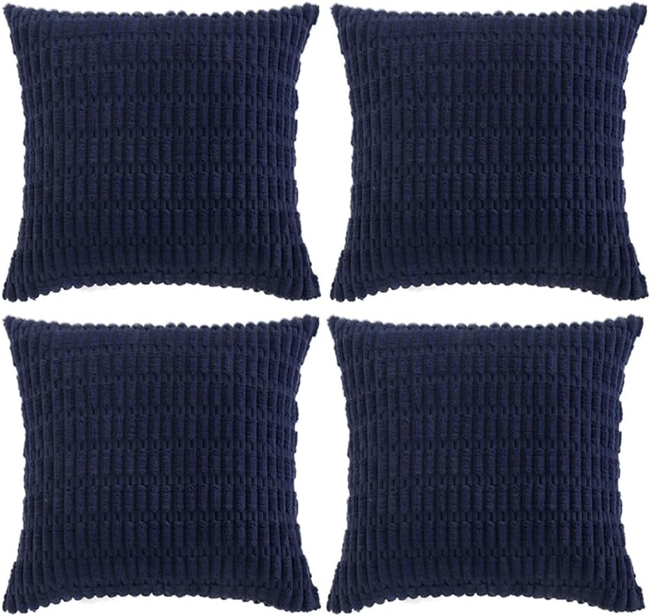 Navy Blue Decorative Throw Pillow Covers for Cozy Home Decor