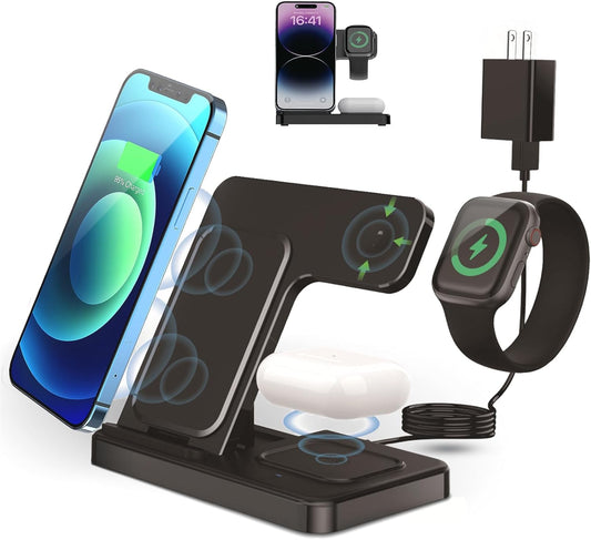 Fast Charge 3-in-1 Wireless Charging Station for iPhone & Apple Watch