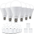 6-Pack Rechargeable Emergency LED Bulbs - Bright 6000K Daylight, 9W 60W Equivalent, 1200mAh Battery - Home, Camping, Hurricane