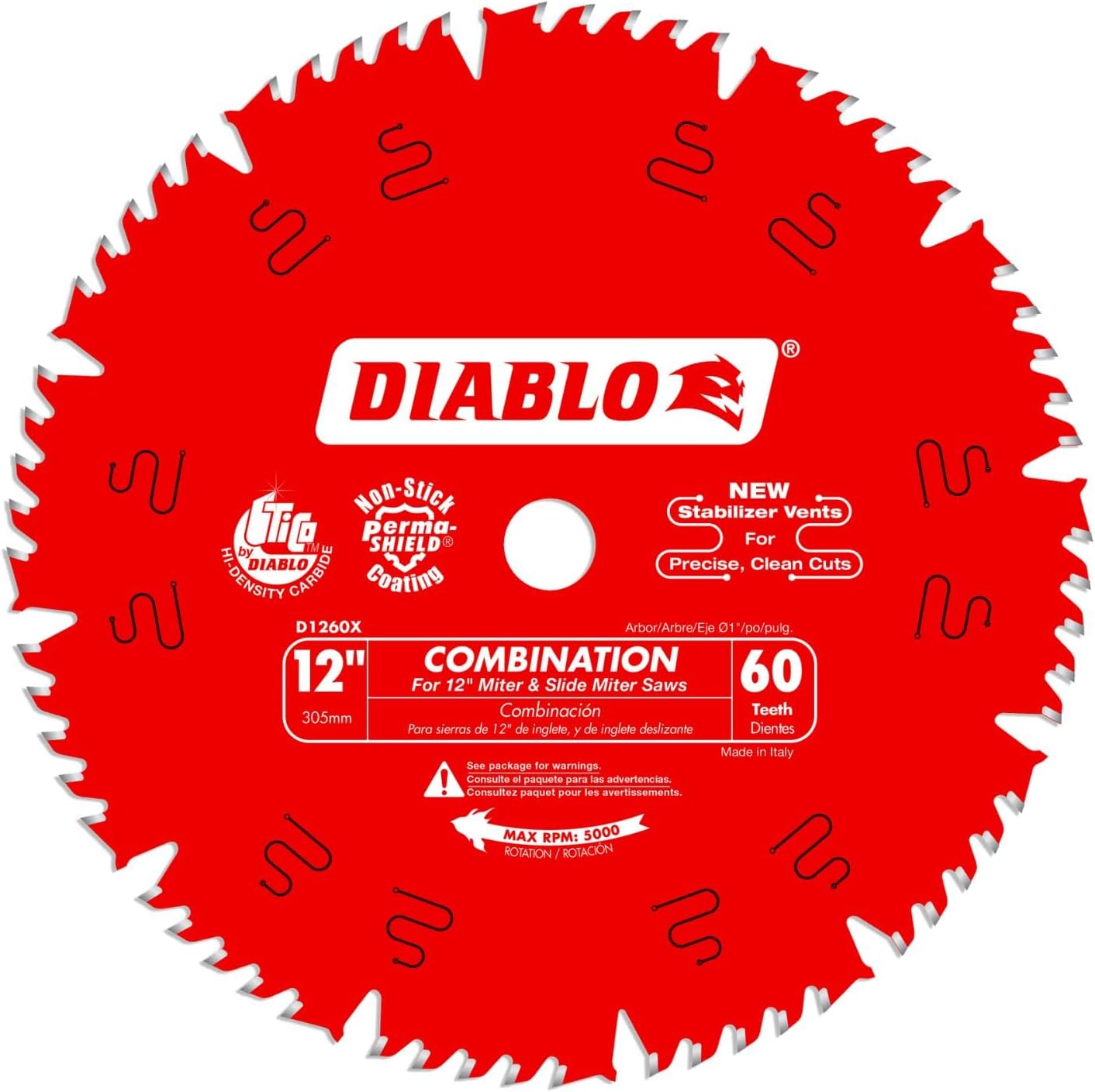 Diablo 12 Inch Combination Saw Blade for Wood - 60 Teeth