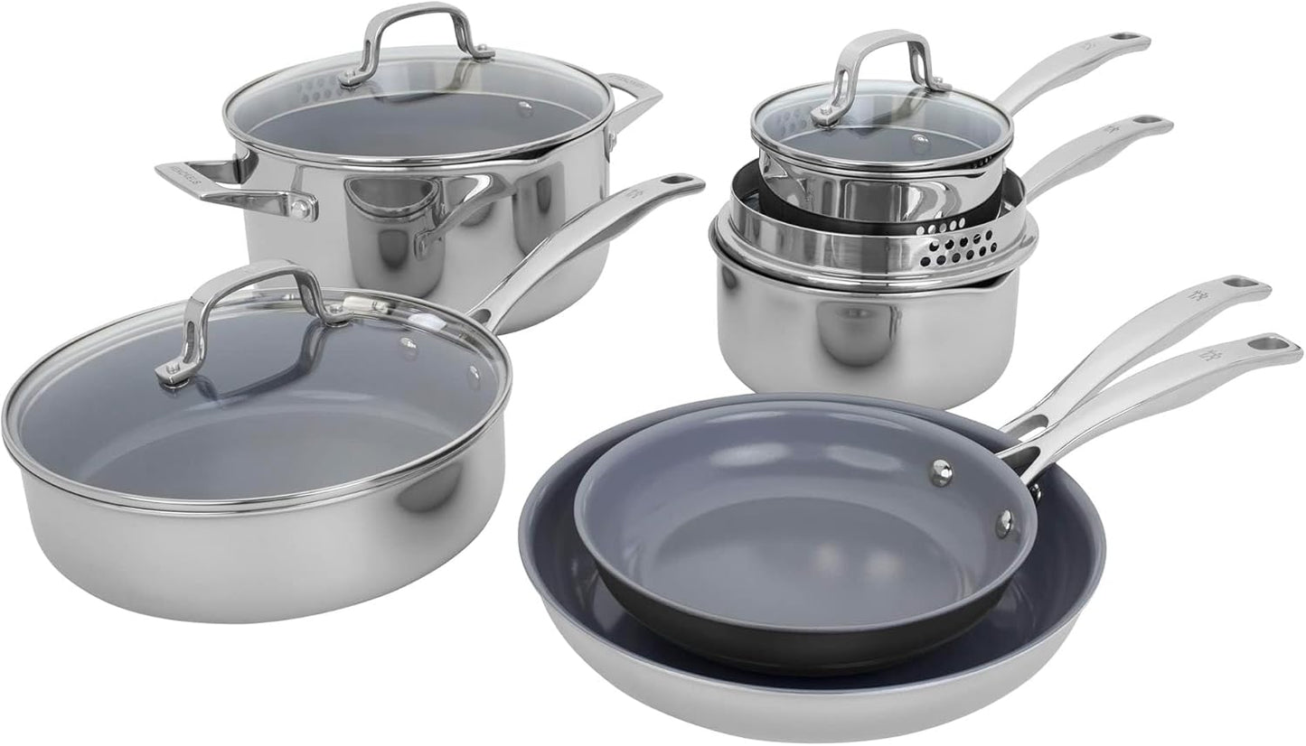 HENCKELS Clad H3 10-pc Induction Ceramic Nonstick Cookware Set