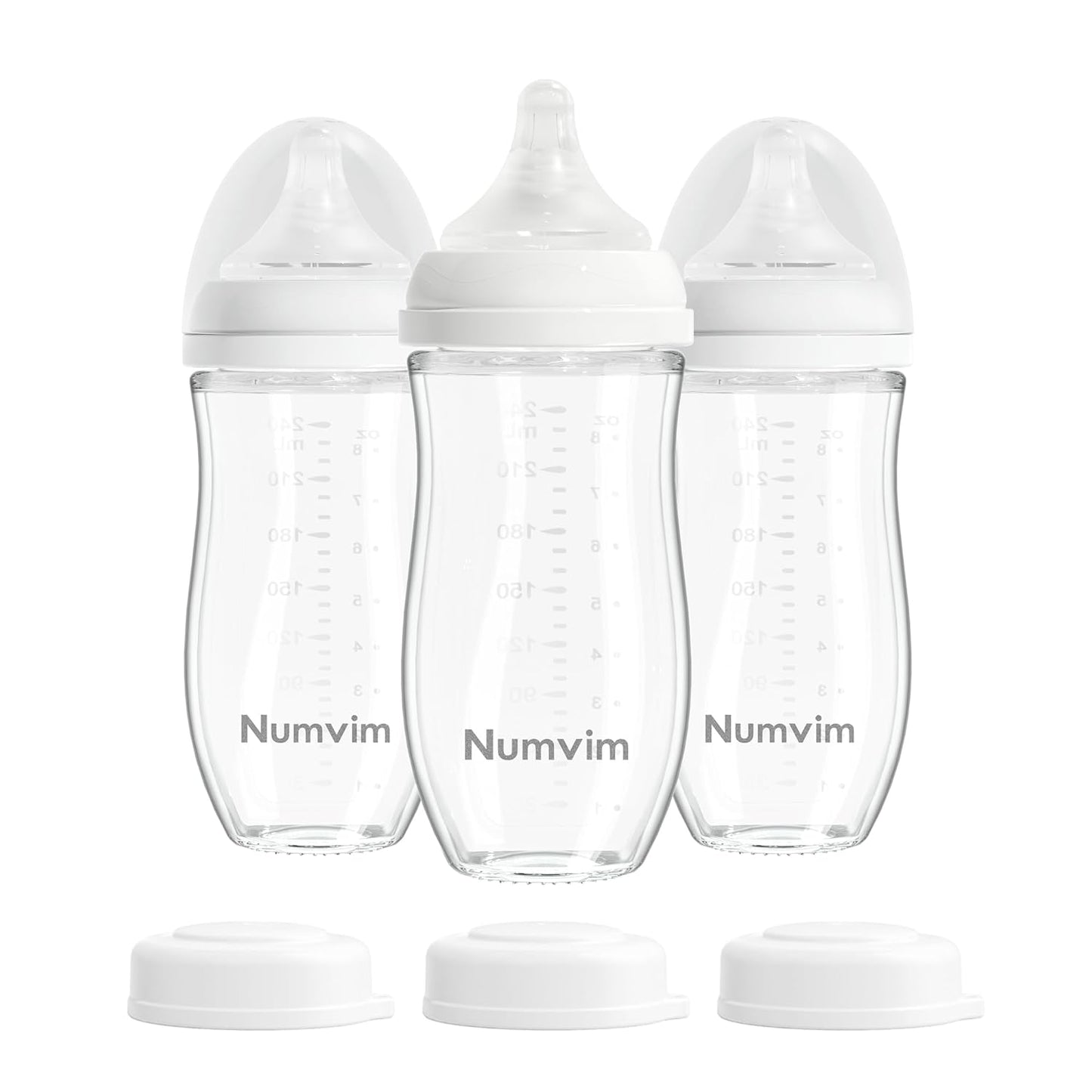 Natural Glass Baby Bottles with Anti Colic Nipple for Newborns
