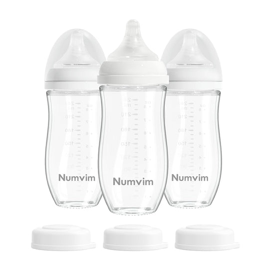 Natural Glass Baby Bottles with Anti Colic Nipple for Newborns