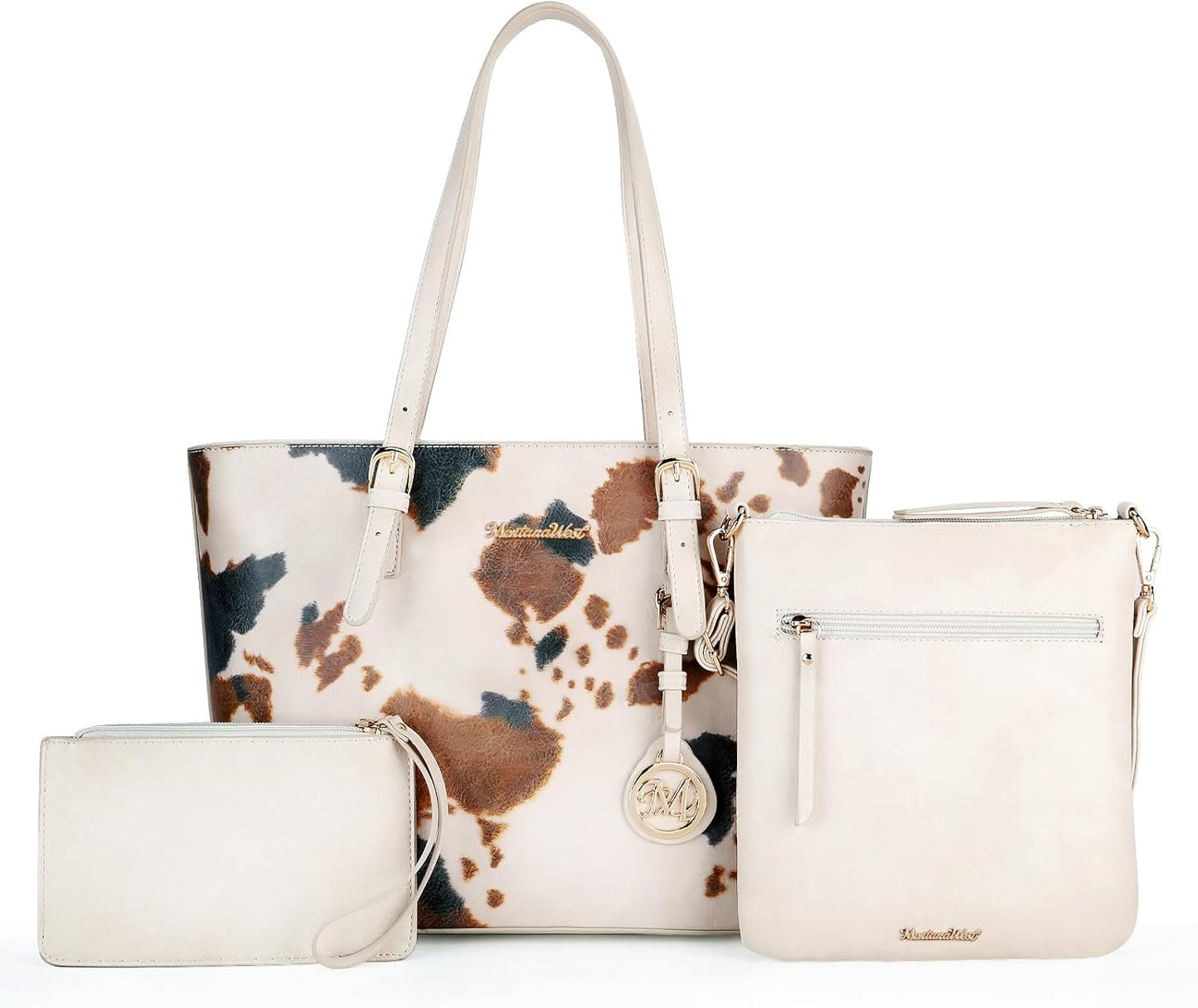 Montana West Purses for Women Tote Bag 3Pcs Set Leopard Print