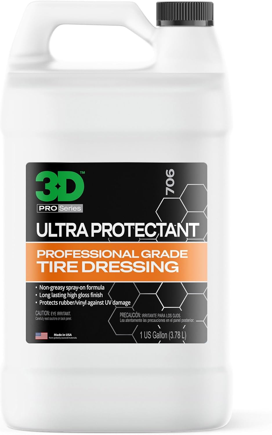 3D Ultra Protectant Tire Shine Spray for Long Lasting Gloss