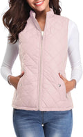 Fuinloth Women's Quilted Vest Stand Collar Lightweight (Style K1JC)