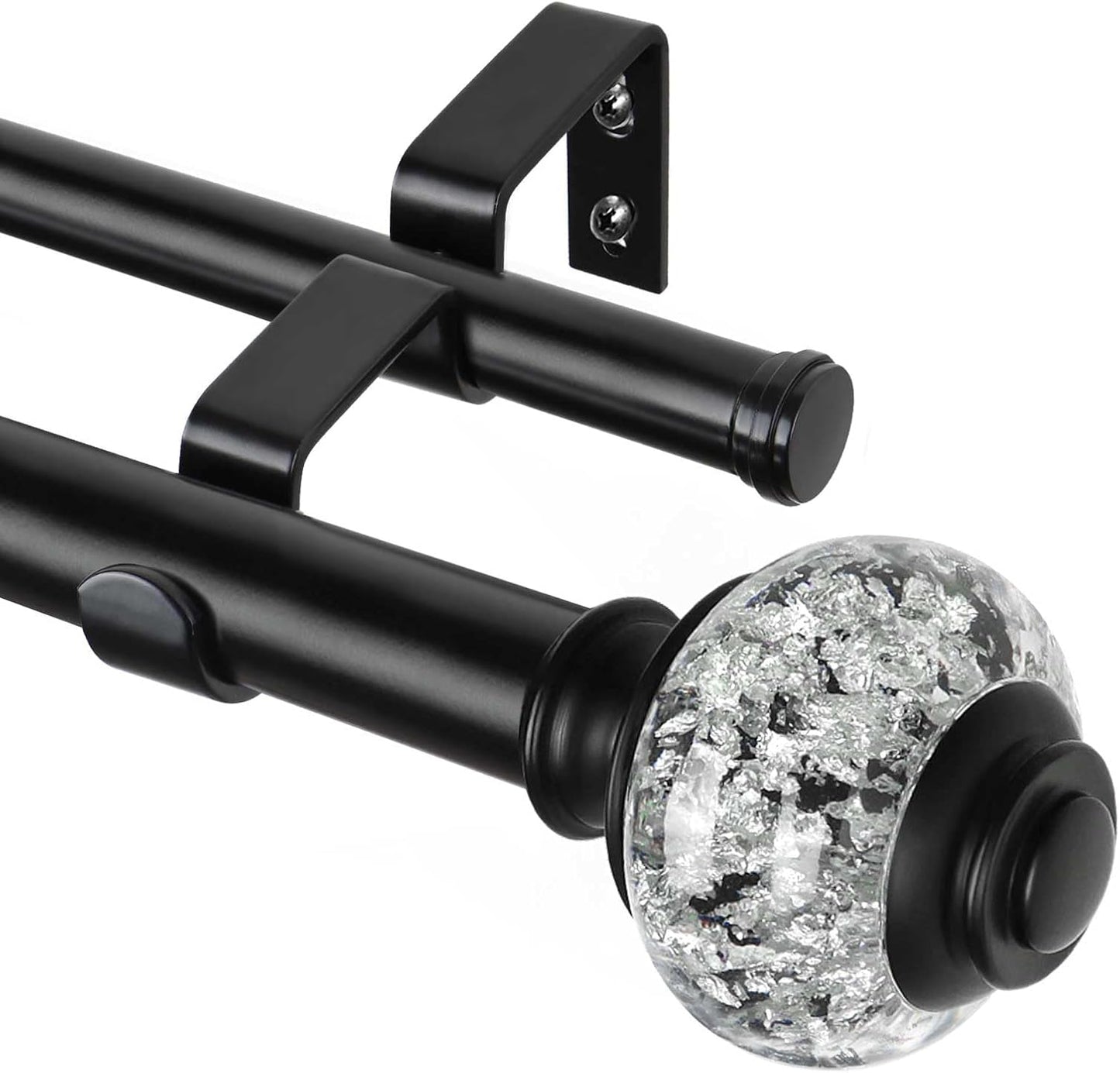 1 Inch Double Curtain Rods for Windows 36 to 72 Inches Long