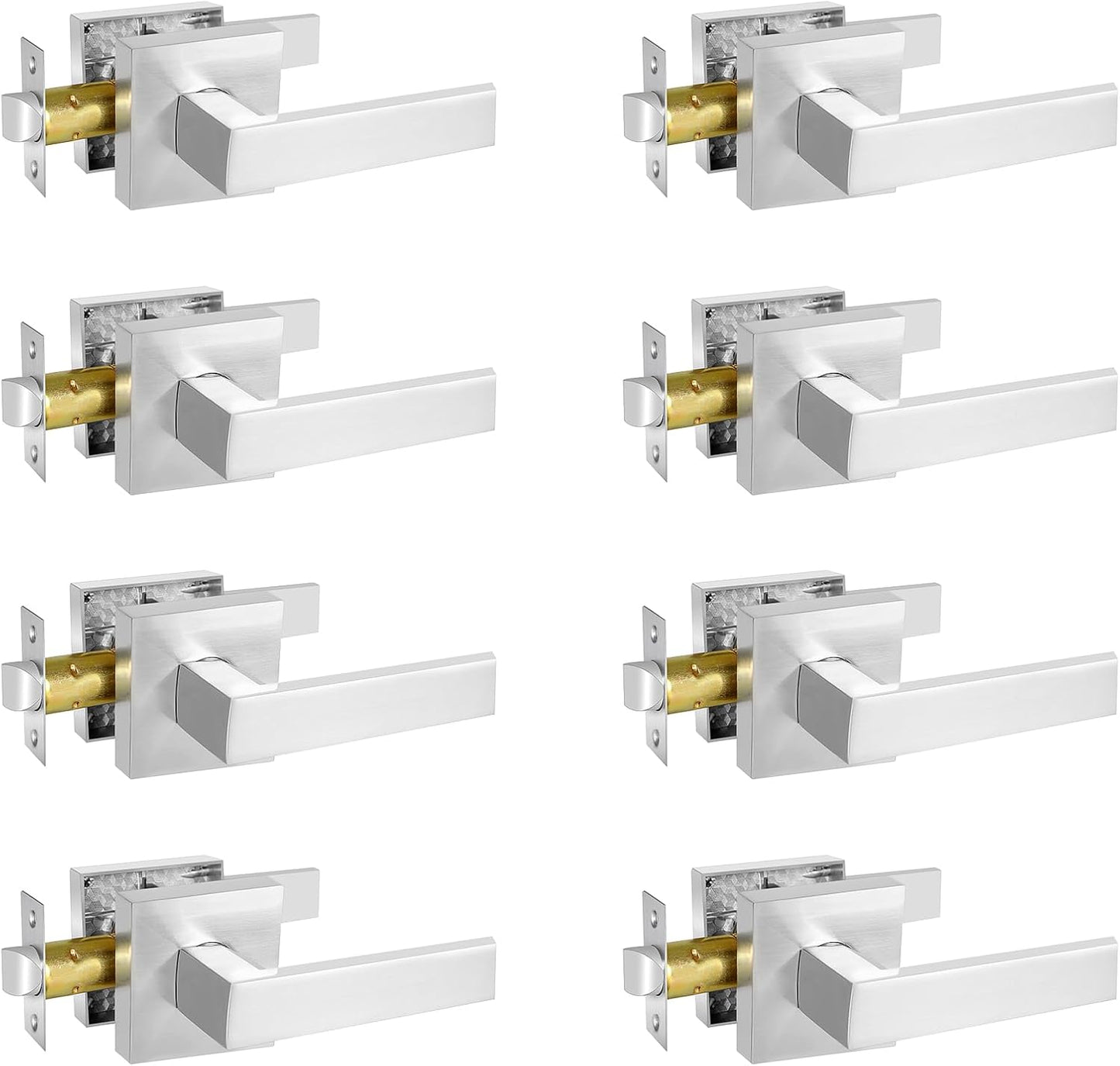 Square Passage Door Lever Set for Hallway and Closet Use