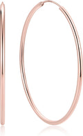 Lightweight Large Gold Plated Hoop Earrings for Women - 60mm