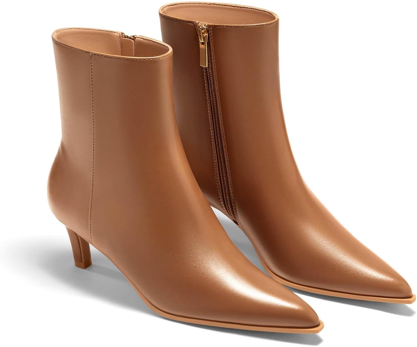 Coutgo Ankle Boots for Women with Kitten Low Heel Style