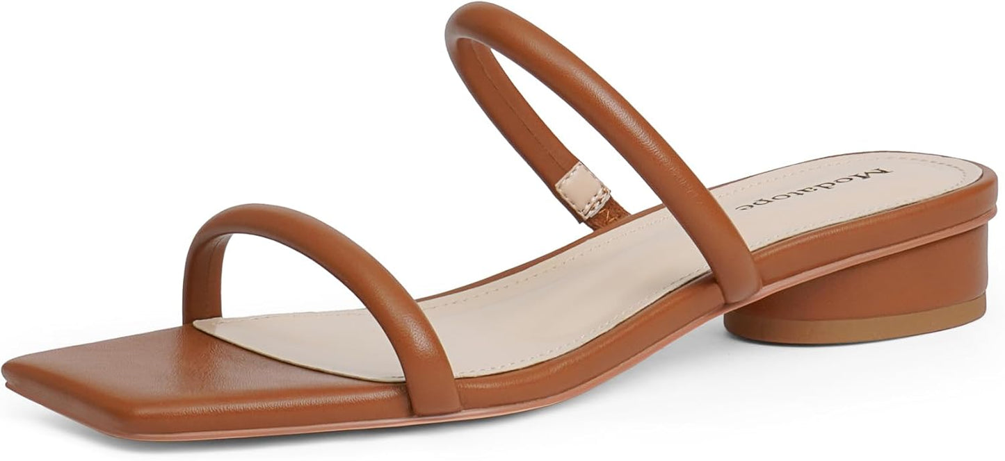 Modatope Square Open Toe Heeled Sandals for Women Stylish Fit